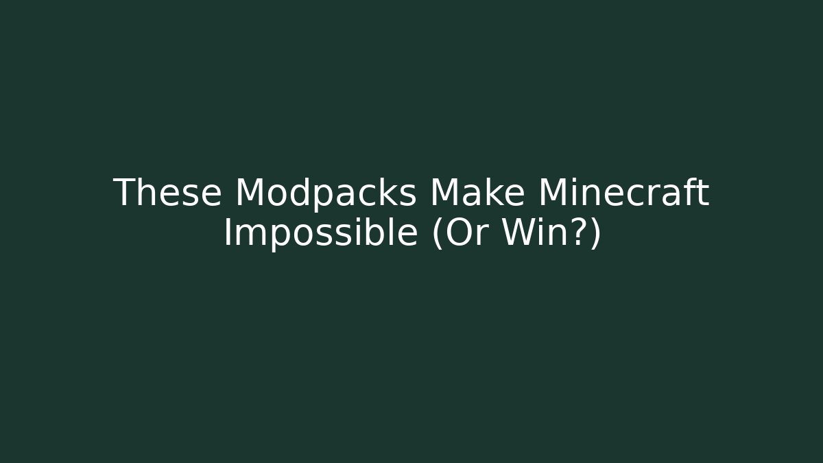 These Modpacks Make Minecraft Impossible (Or Win?) - Critter Realm