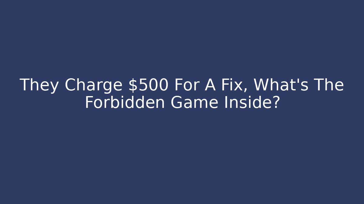 They Charge $500 For A Fix, What’s The Forbidden Game Inside?