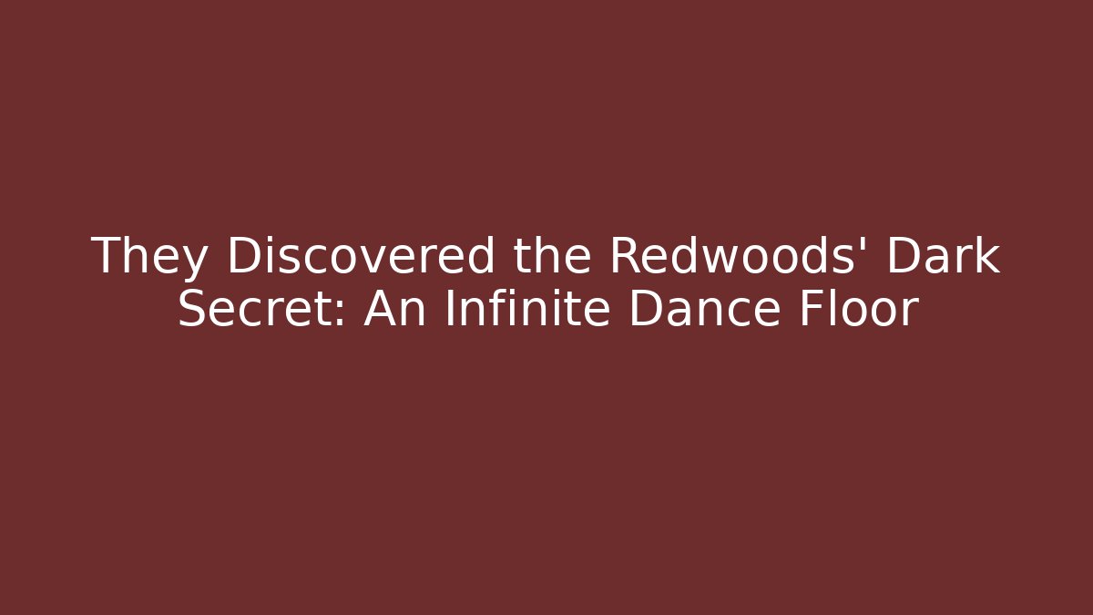 They Discovered the Redwoods' Dark Secret: An Infinite Dance Floor