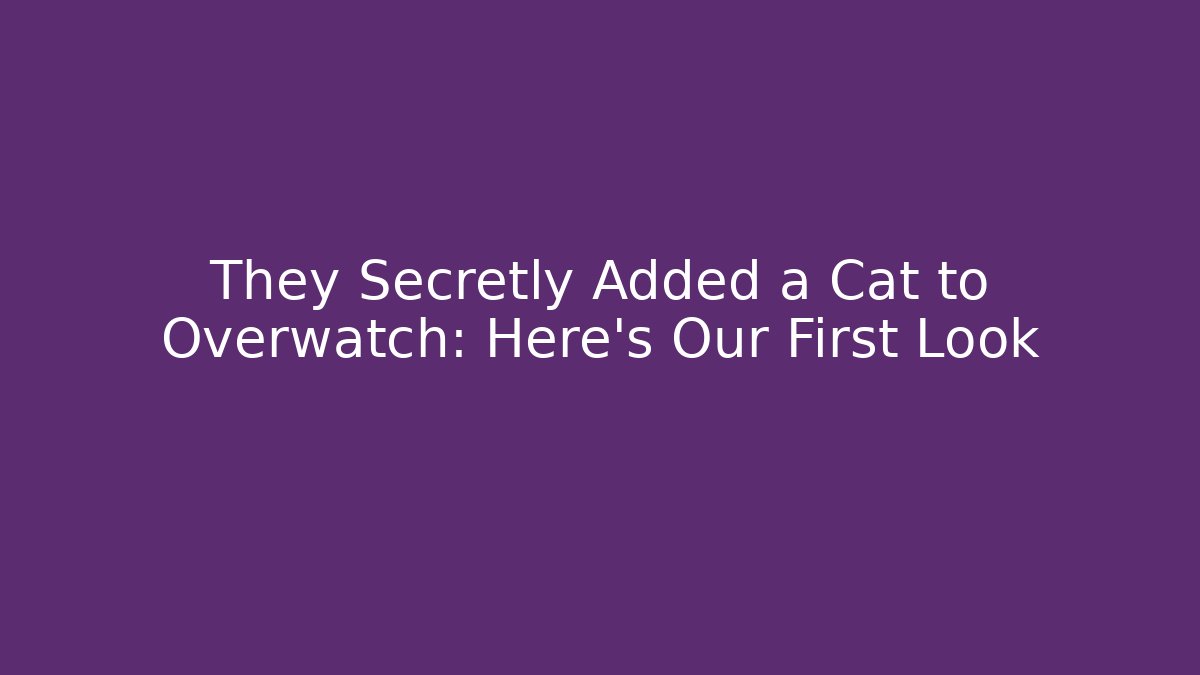 They Secretly Added a Cat to Overwatch: Here's Our First Look
