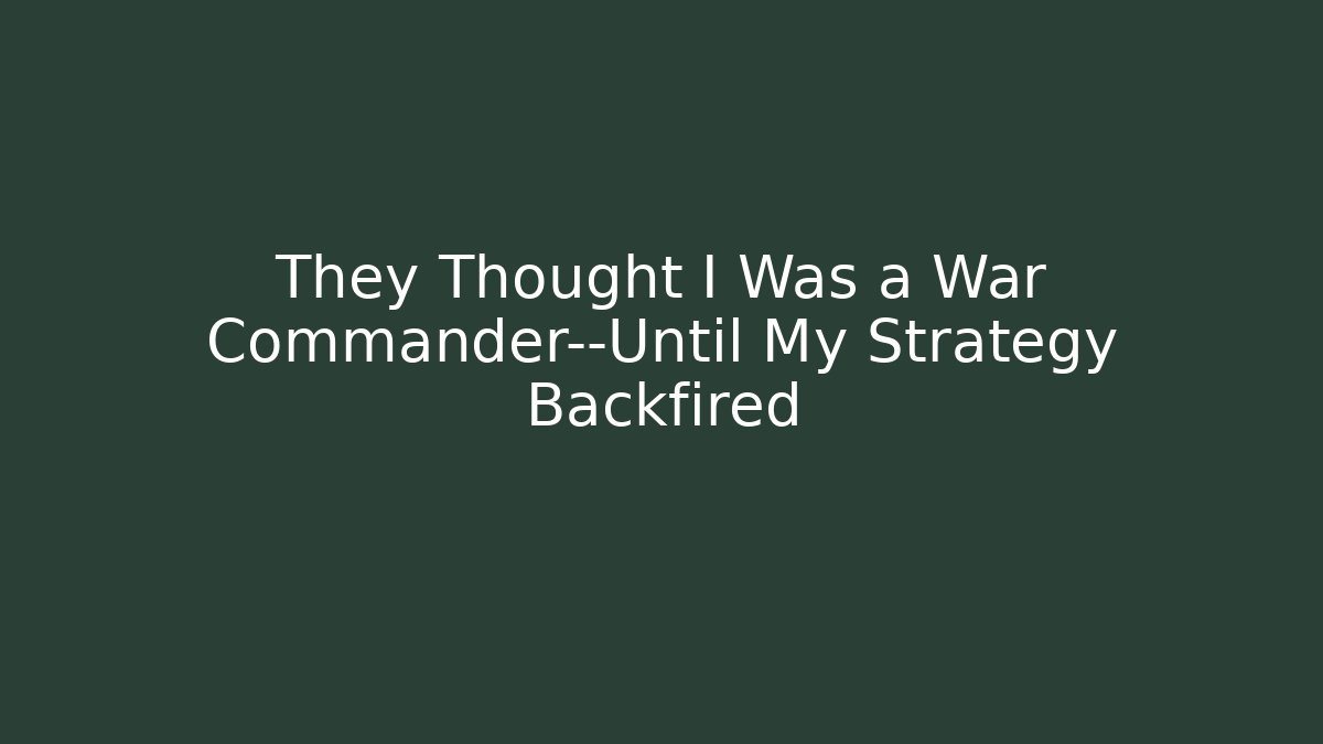 They Thought I Was a War Commander—Until My Strategy Backfired - Critter Realm