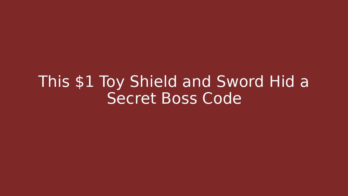 This $1 Toy Shield and Sword Hid a Secret Boss Code