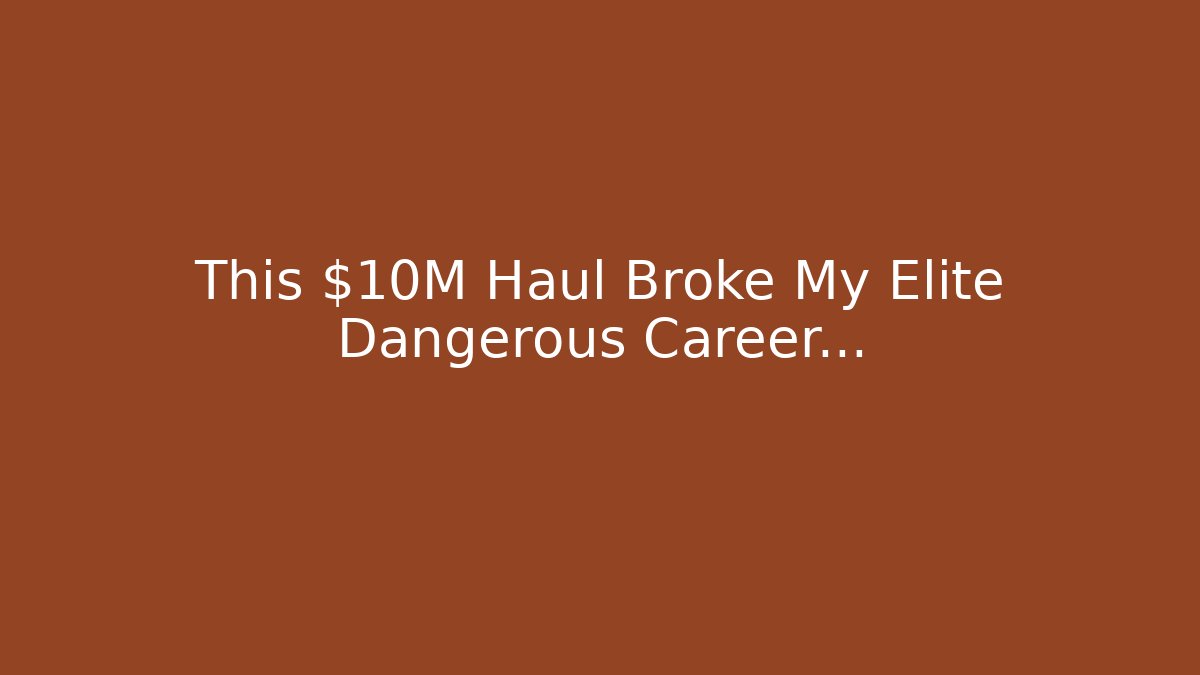 This $10M Haul Broke My Elite Dangerous Career...