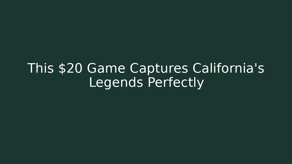 This $20 Game Captures California's Legends Perfectly - Critter Realm