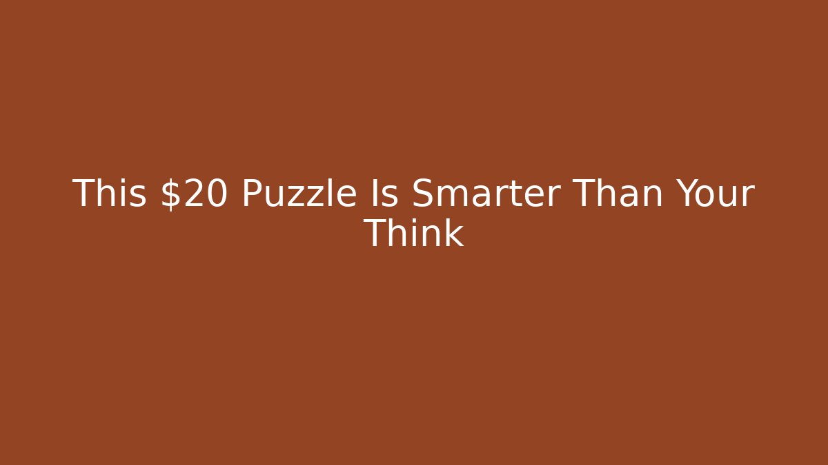 This $20 Puzzle Is Smarter Than Your Think