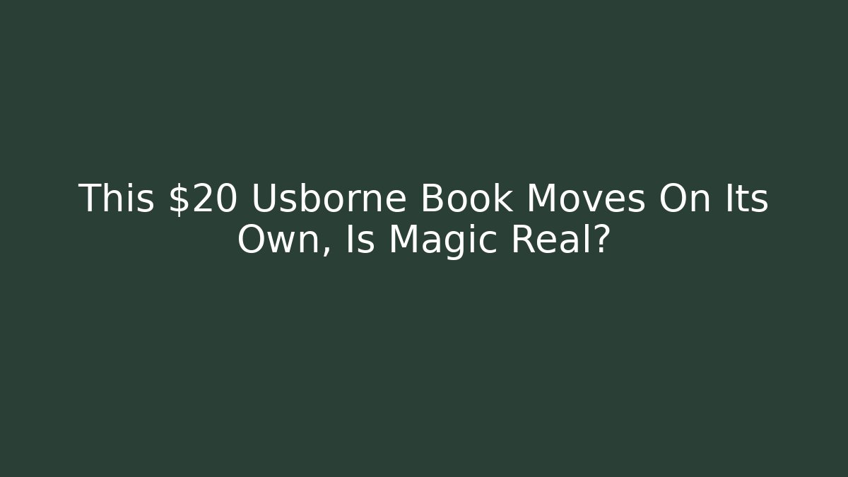 This $20 Usborne Book Moves On Its Own, Is Magic Real?