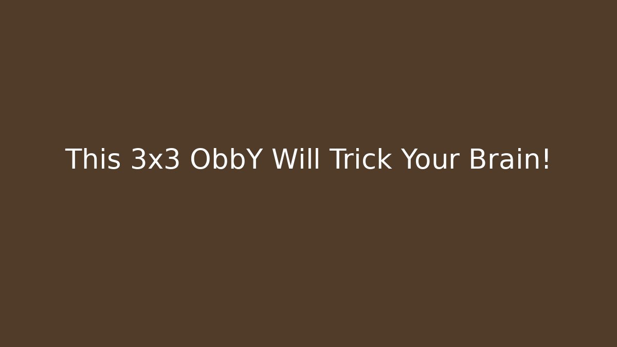 This 3x3 ObbY Will Trick Your Brain! - Critter Realm