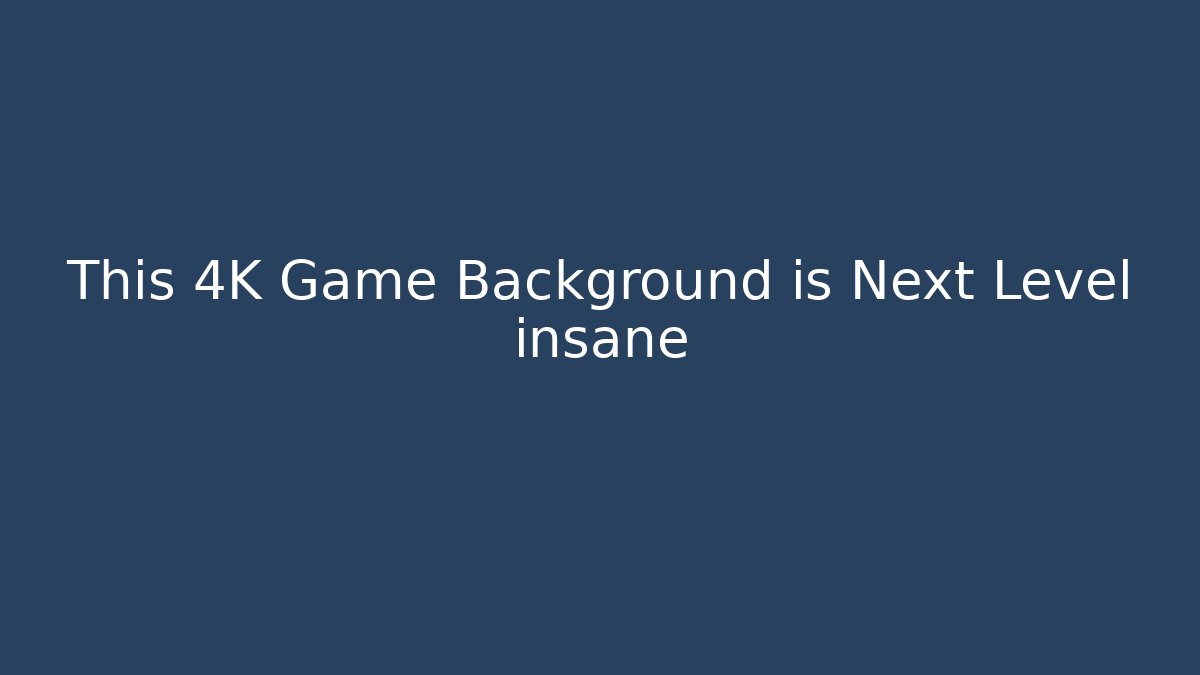 This 4K Game Background is Next Level insane - Critter Realm