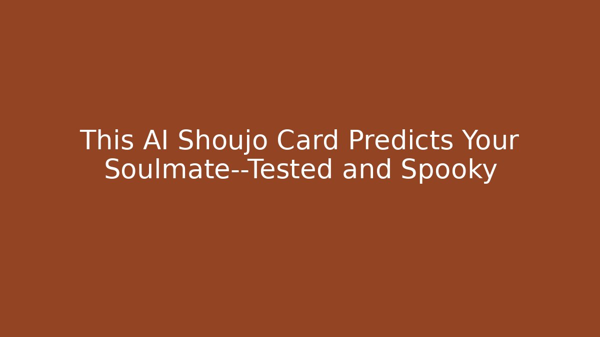 This AI Shoujo Card Predicts Your Soulmate—Tested and Spooky