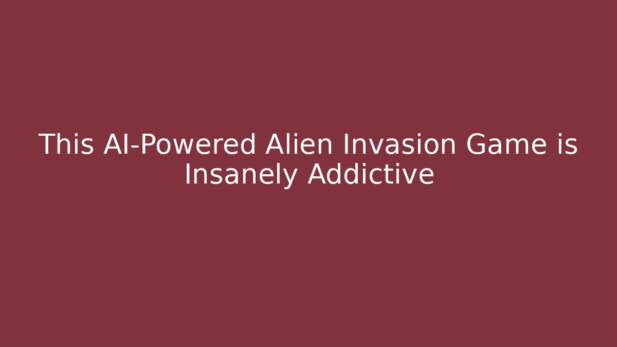 This AI-Powered Alien Invasion Game is Insanely Addictive