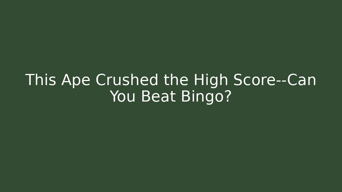 This Ape Crushed the High Score—Can You Beat Bingo?