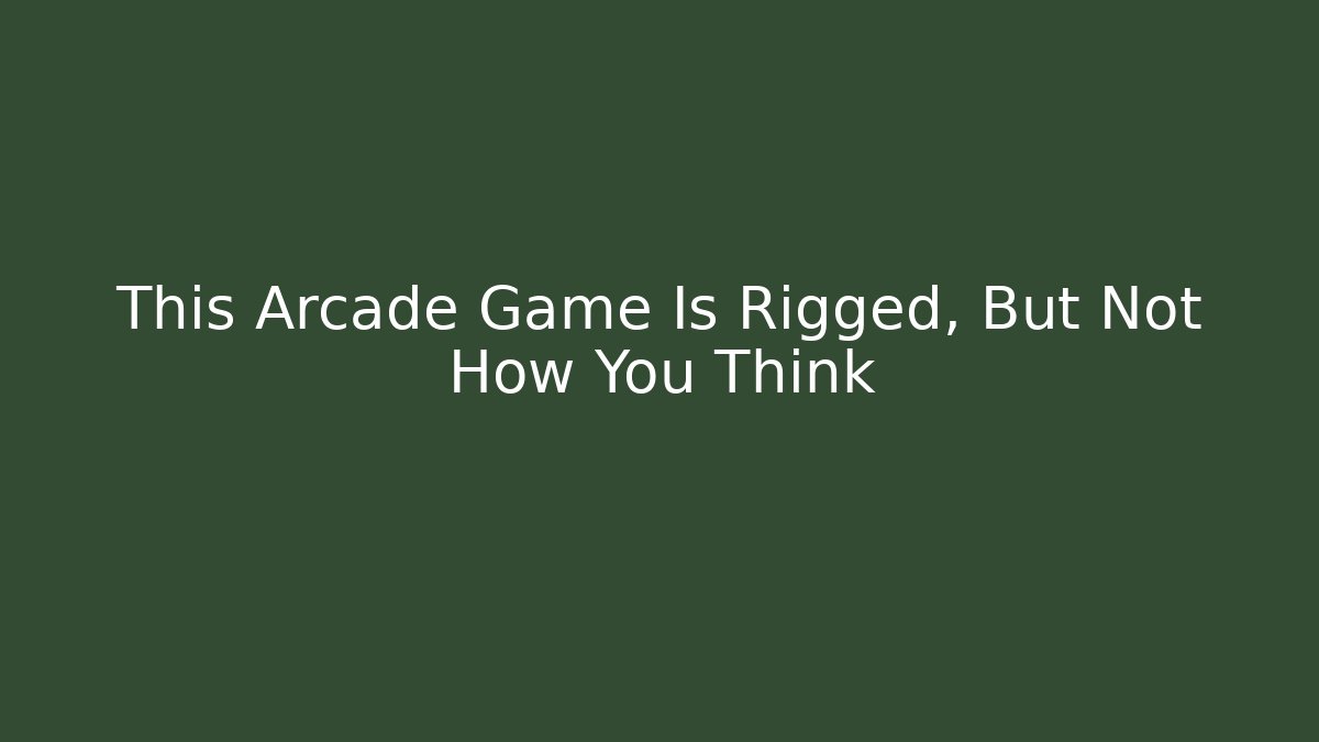 This Arcade Game Is Rigged, But Not How You Think - Critter Realm