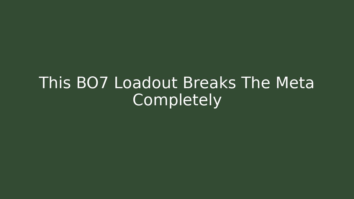 This BO7 Loadout Breaks The Meta Completely - Critter Realm