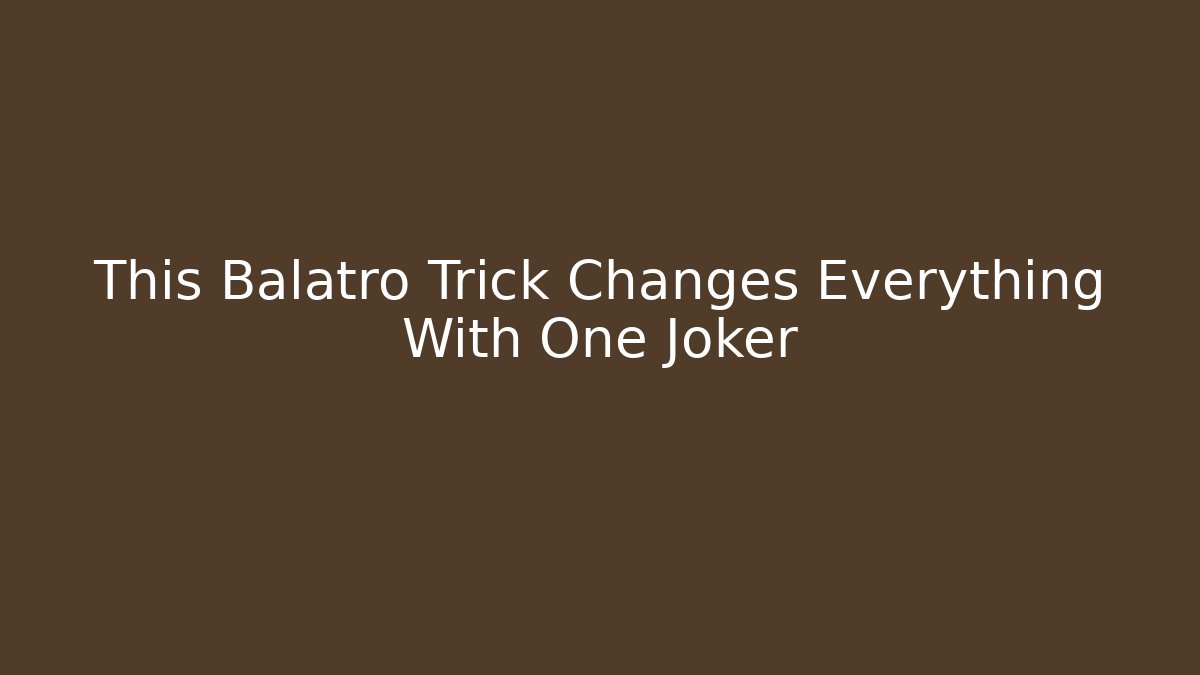This Balatro Trick Changes Everything With One Joker - Critter Realm