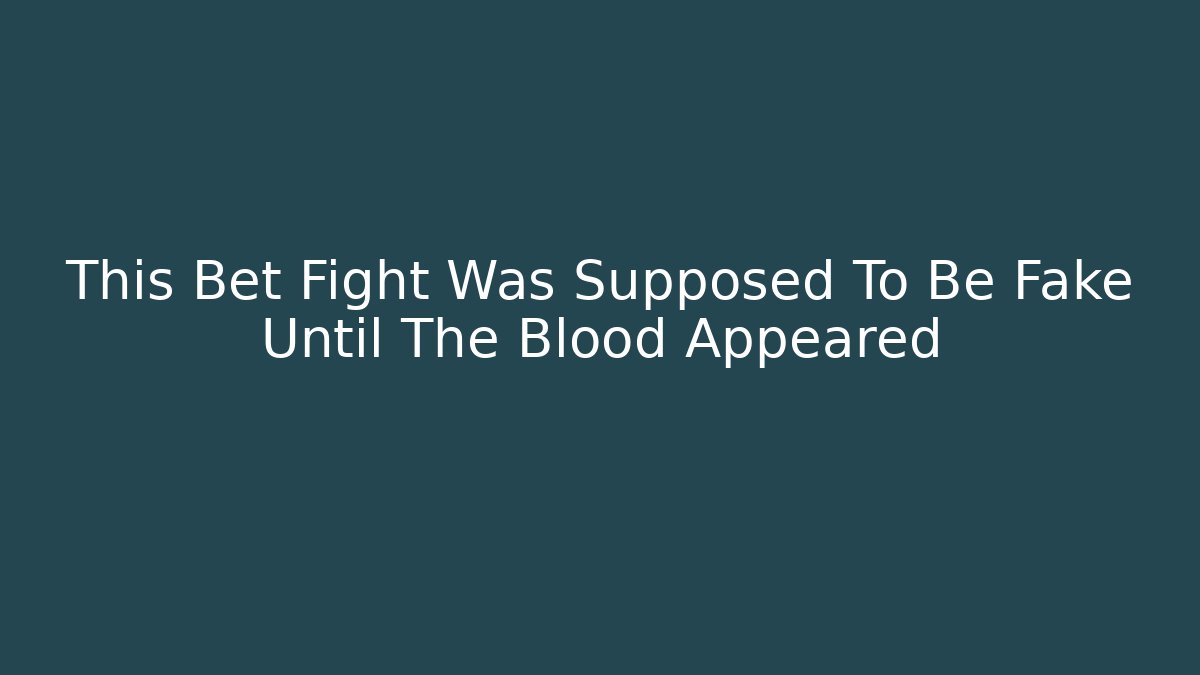 This Bet Fight Was Supposed To Be Fake Until The Blood Appeared