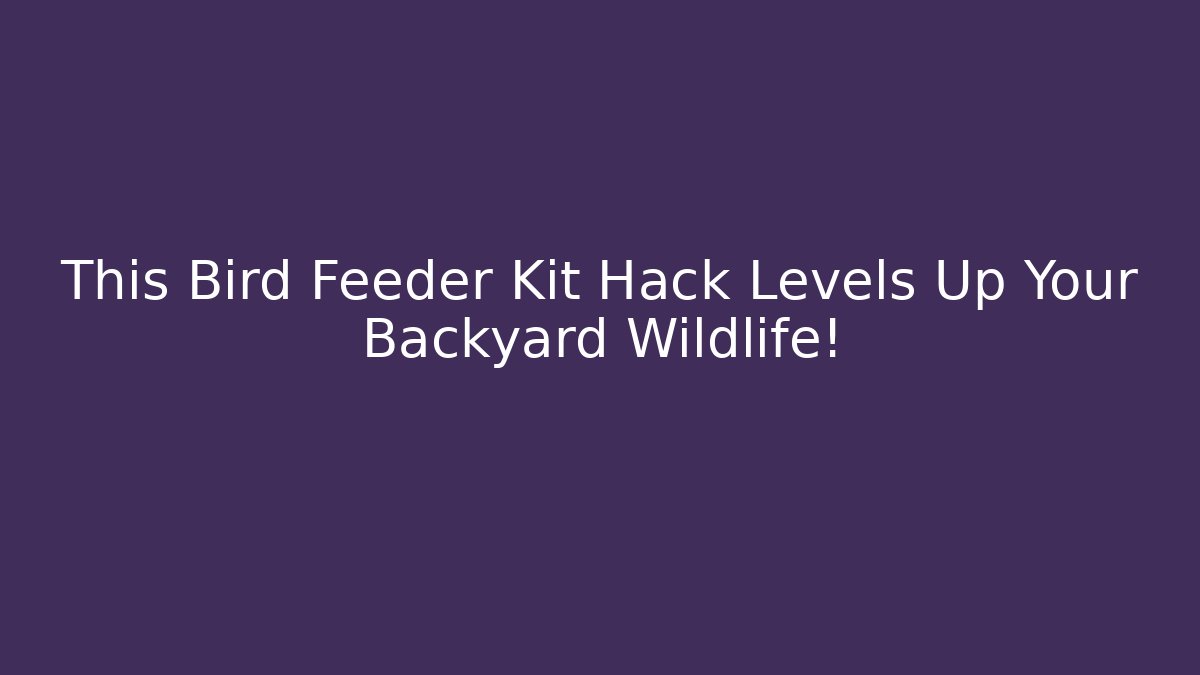 This Bird Feeder Kit Hack Levels Up Your Backyard Wildlife!