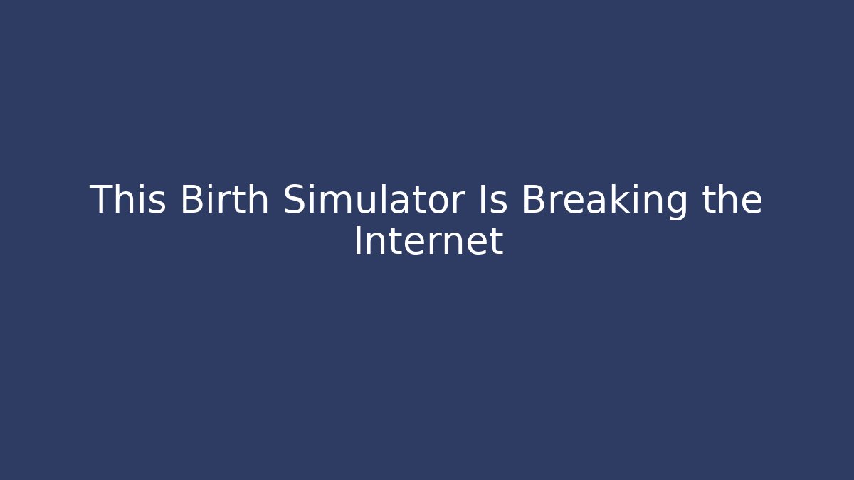 This Birth Simulator Is Breaking the Internet