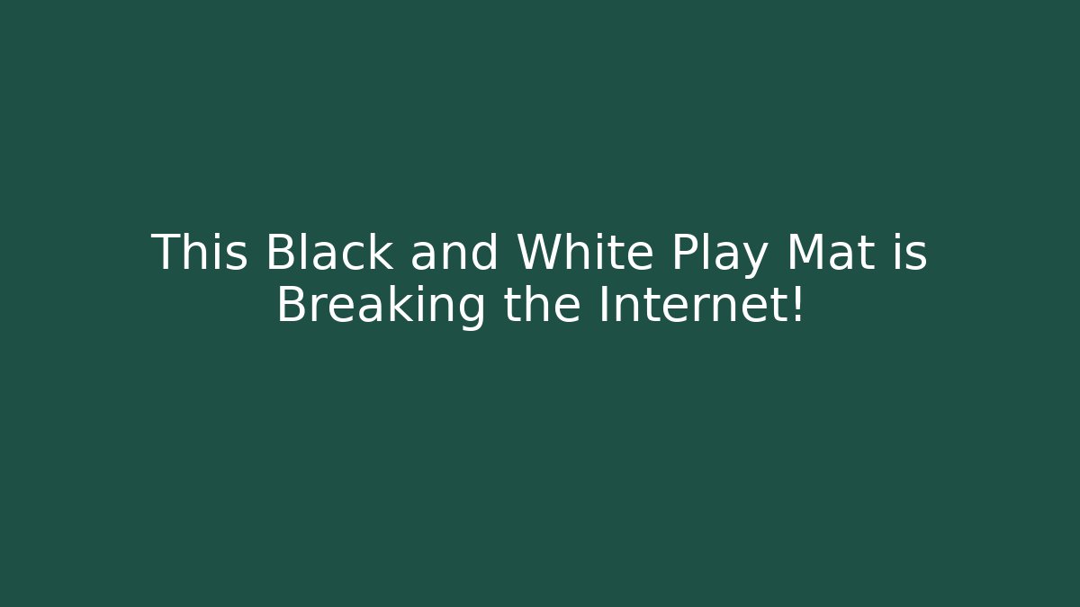 This Black and White Play Mat is Breaking the Internet!