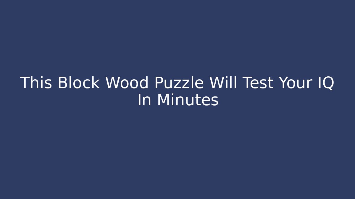 This Block Wood Puzzle Will Test Your IQ In Minutes