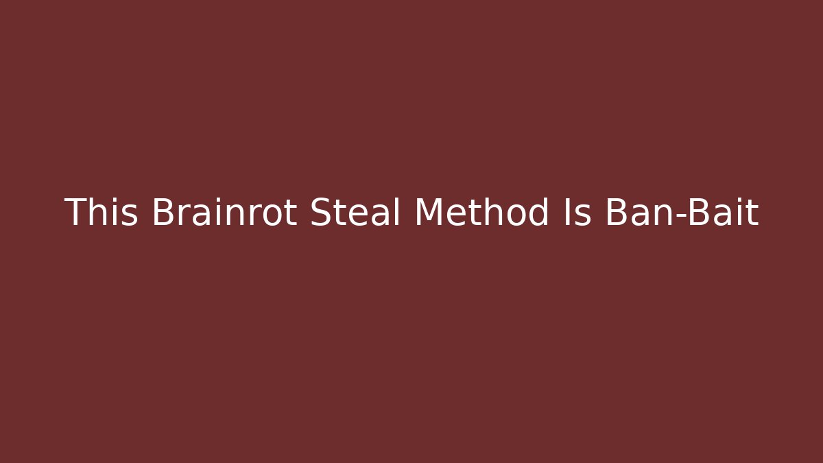 This Brainrot Steal Method Is Ban-Bait - Critter Realm