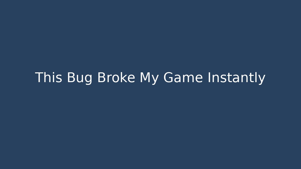This Bug Broke My Game Instantly - Critter Realm
