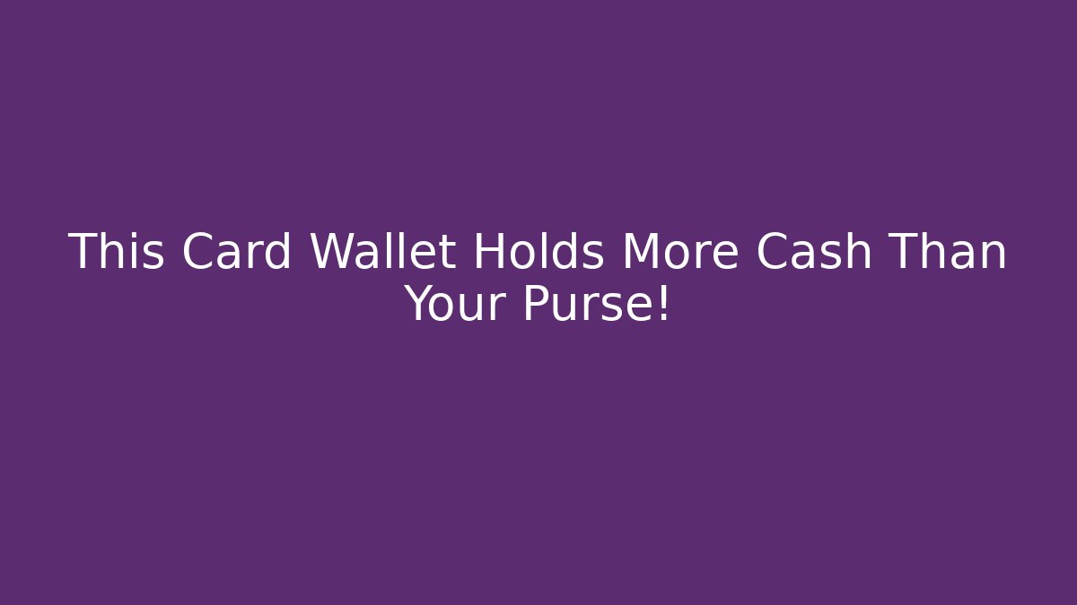 This Card Wallet Holds More Cash Than Your Purse!