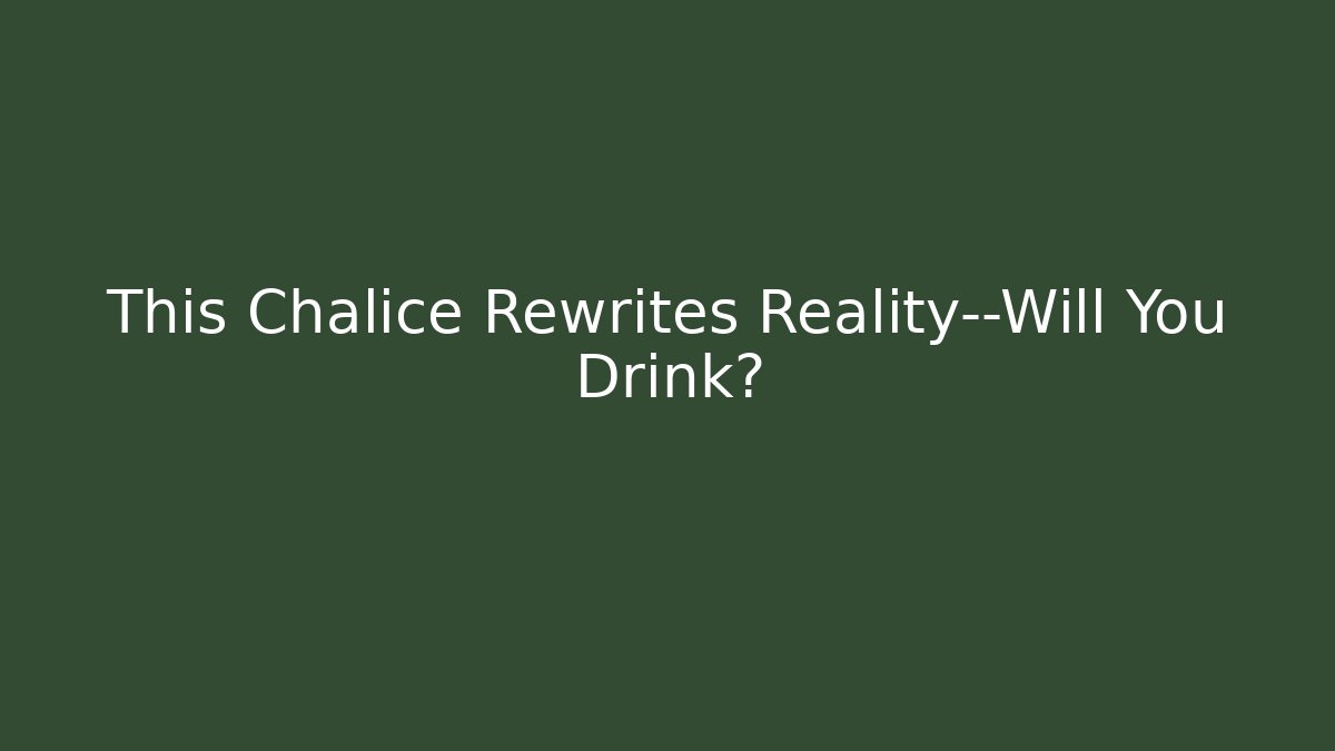 This Chalice Rewrites Reality—Will You Drink?