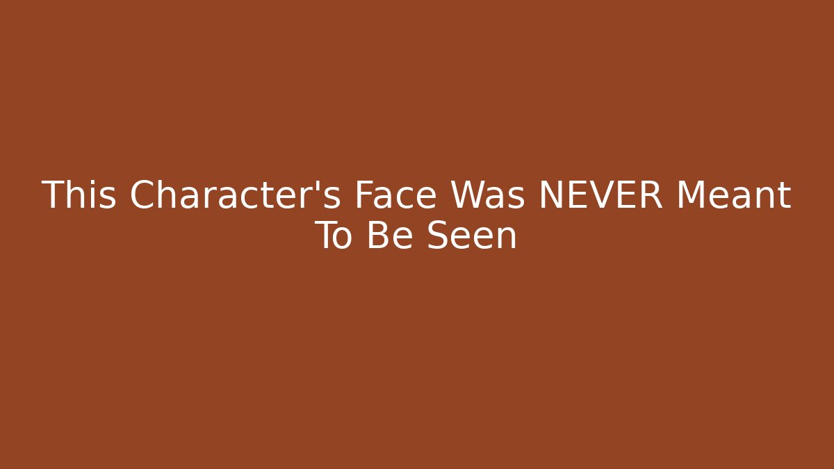 This Character's Face Was NEVER Meant To Be Seen - Critter Realm