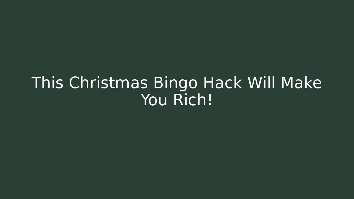This Christmas Bingo Hack Will Make You Rich! - Critter Realm