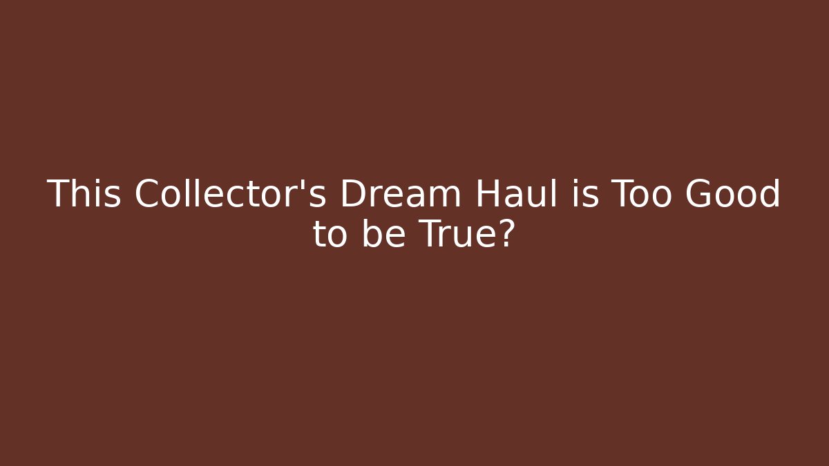 This Collector's Dream Haul is Too Good to be True?