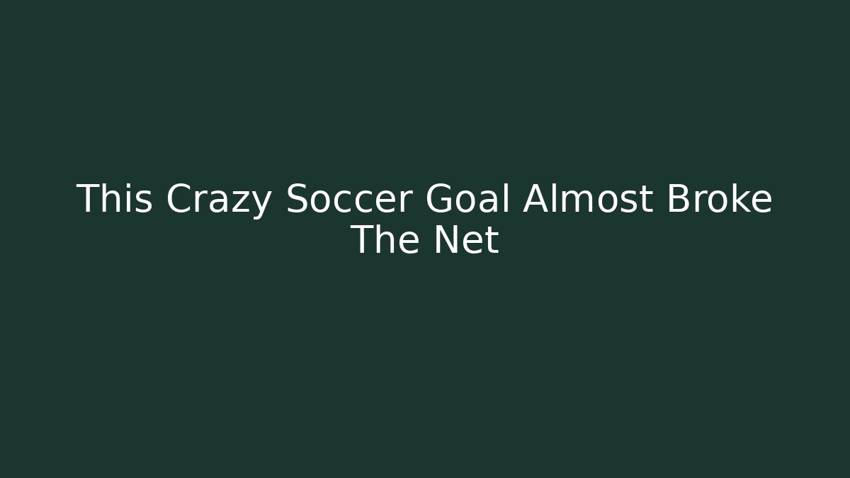 This Crazy Soccer Goal Almost Broke The Net