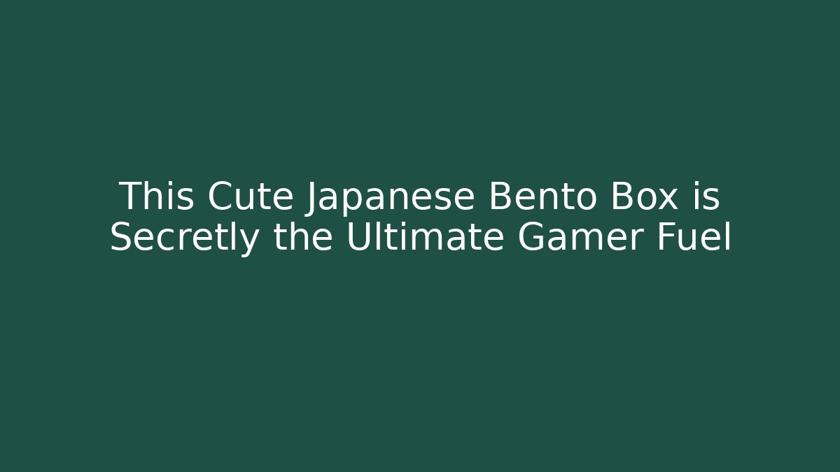 This Cute Japanese Bento Box is Secretly the Ultimate Gamer Fuel