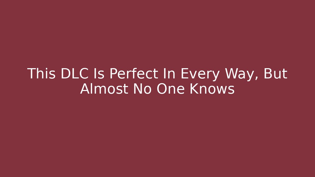 This DLC Is Perfect In Every Way, But Almost No One Knows - Critter Realm