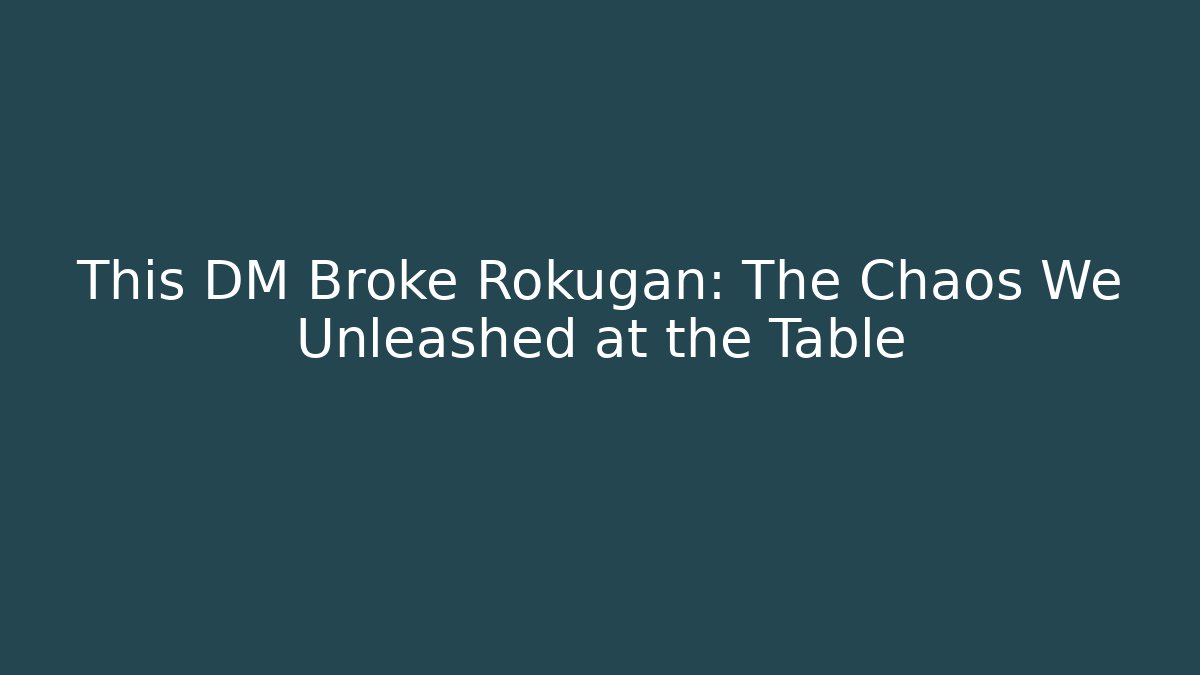 This DM Broke Rokugan: The Chaos We Unleashed at the Table