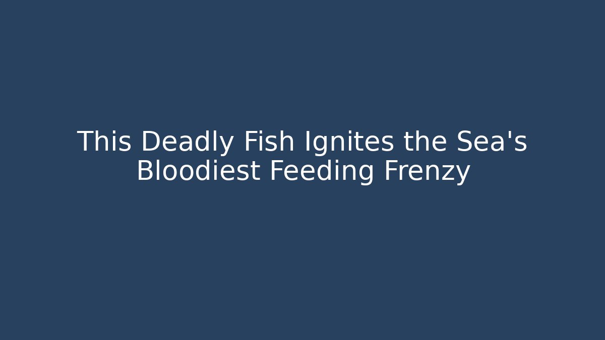 This Deadly Fish Ignites the Sea's Bloodiest Feeding Frenzy