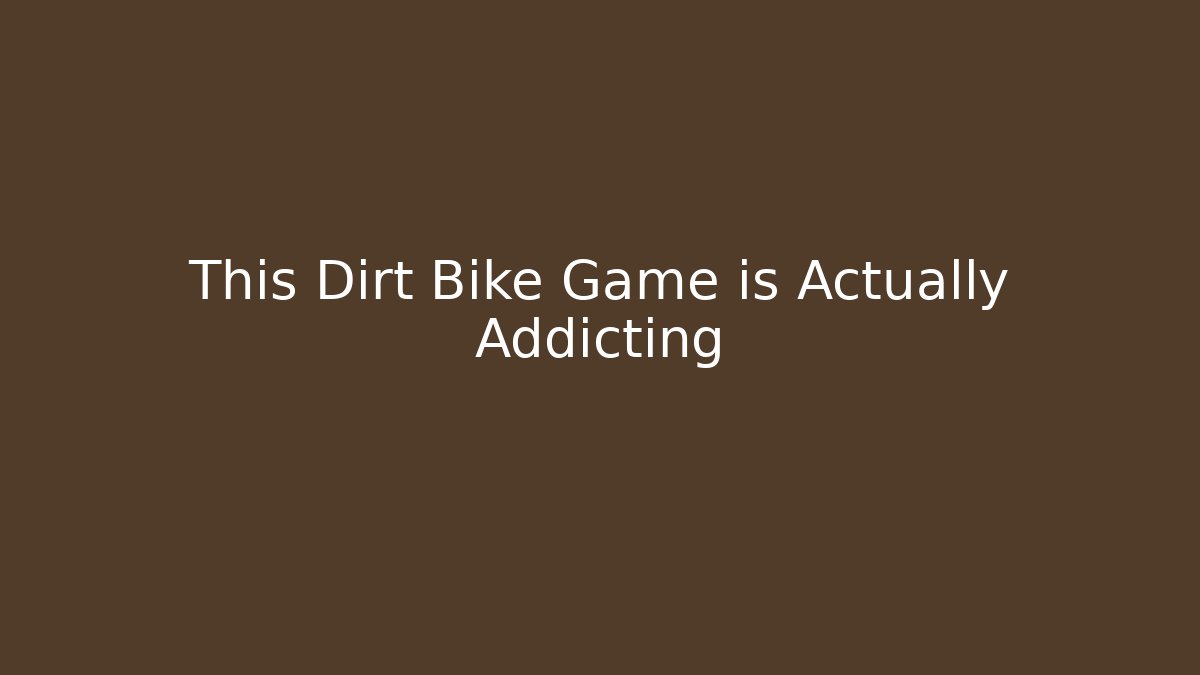 This Dirt Bike Game is Actually Addicting - Critter Realm