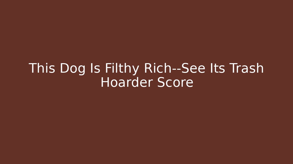This Dog Is Filthy Rich—See Its Trash Hoarder Score