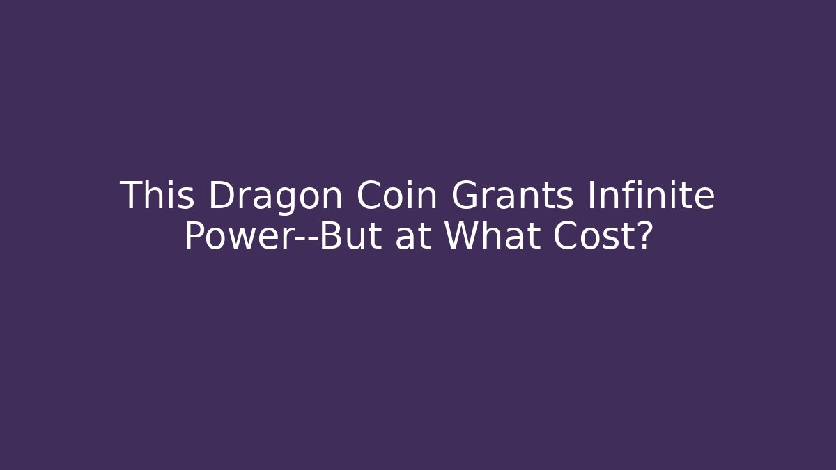 This Dragon Coin Grants Infinite Power—But at What Cost?