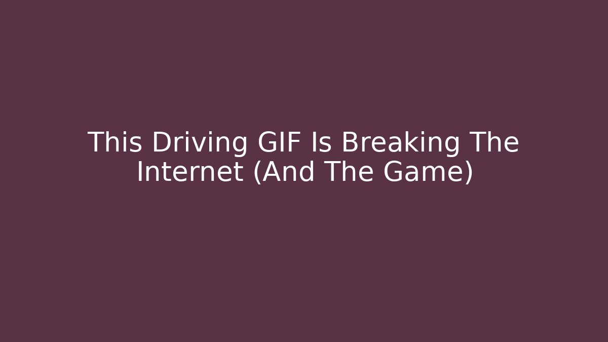 This Driving GIF Is Breaking The Internet (And The Game)