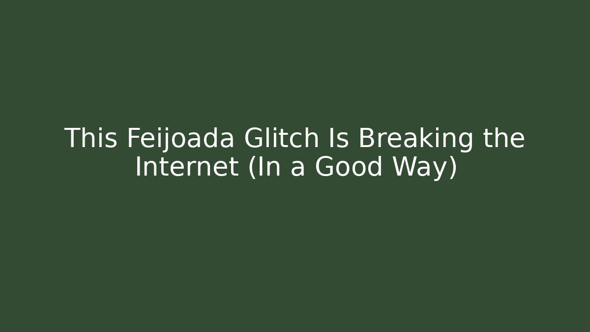 This Feijoada Glitch Is Breaking the Internet (In a Good Way)