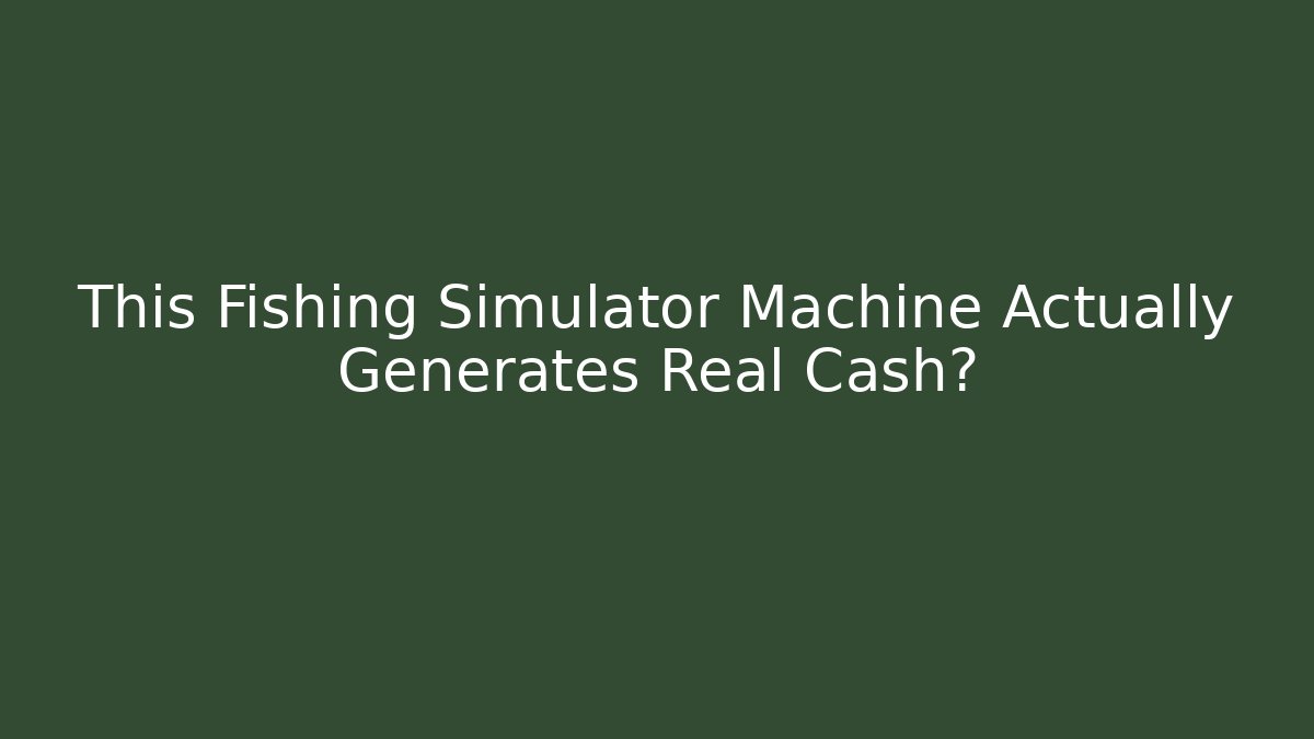 This Fishing Simulator Machine Actually Generates Real Cash?