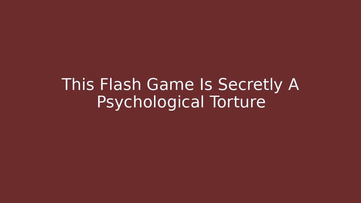 This Flash Game Is Secretly A Psychological Torture - Critter Realm