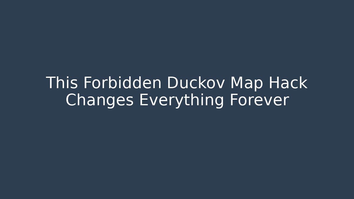 This Forbidden Duckov Map Hack Changes Everything Forever - Critter Realm