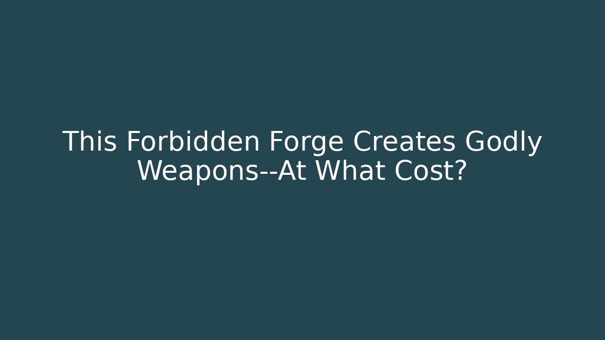 This Forbidden Forge Creates Godly Weapons—At What Cost?