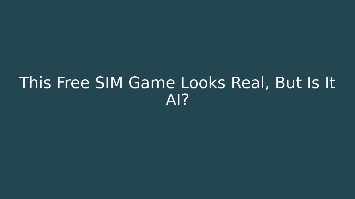 This Free SIM Game Looks Real, But Is It AI? - Critter Realm