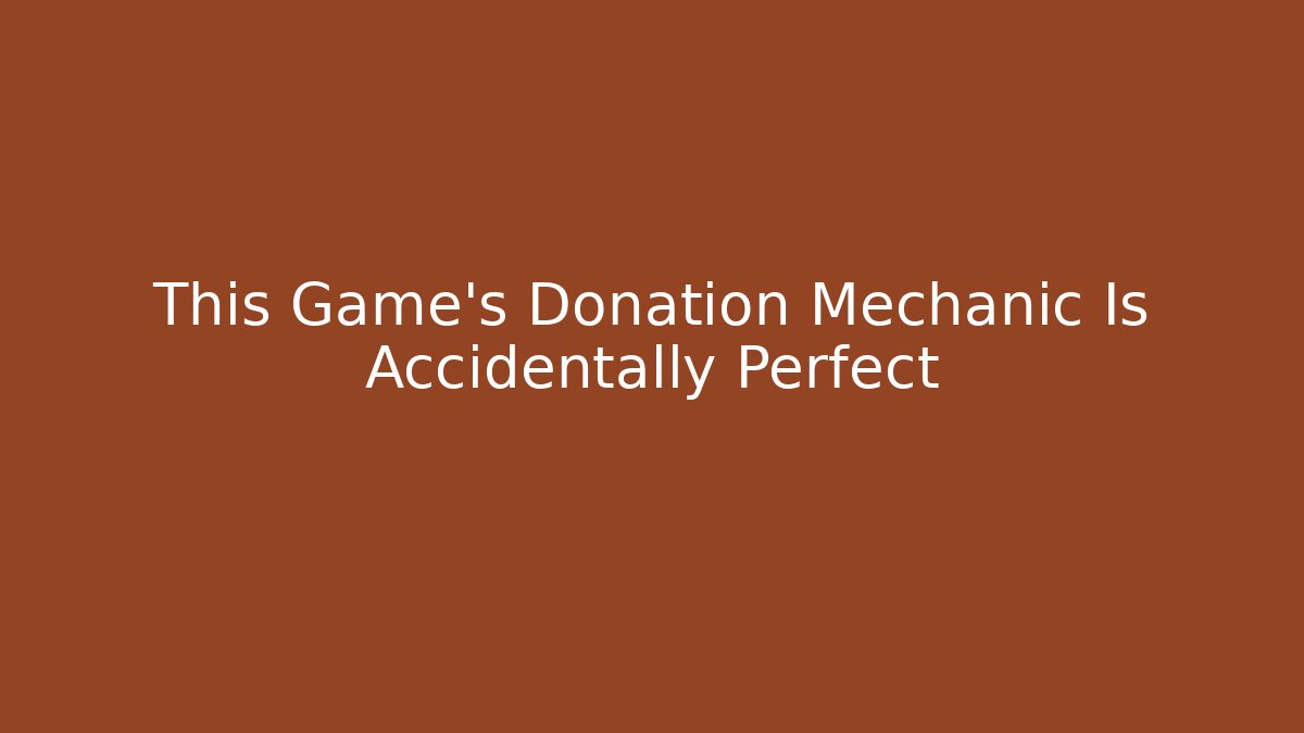 This Game's Donation Mechanic Is Accidentally Perfect - Critter Realm