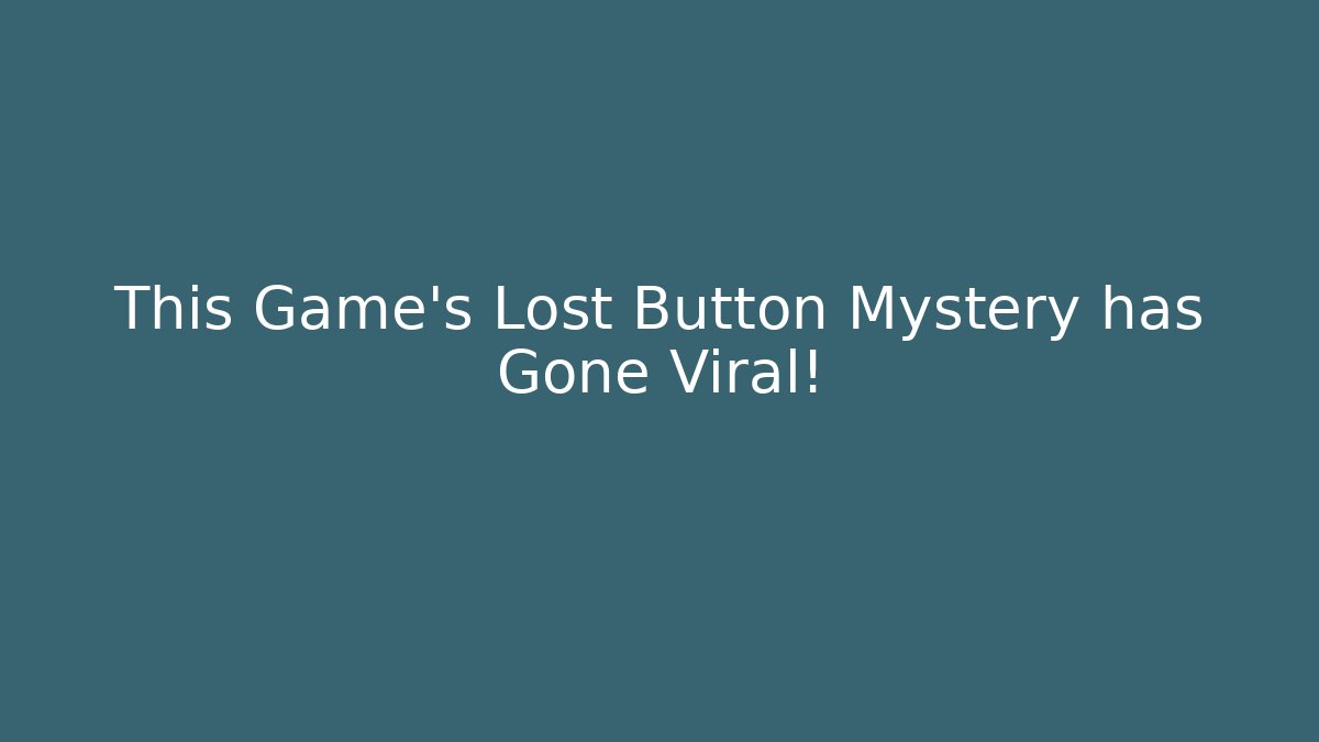 This Game's Lost Button Mystery has Gone Viral! - Critter Realm