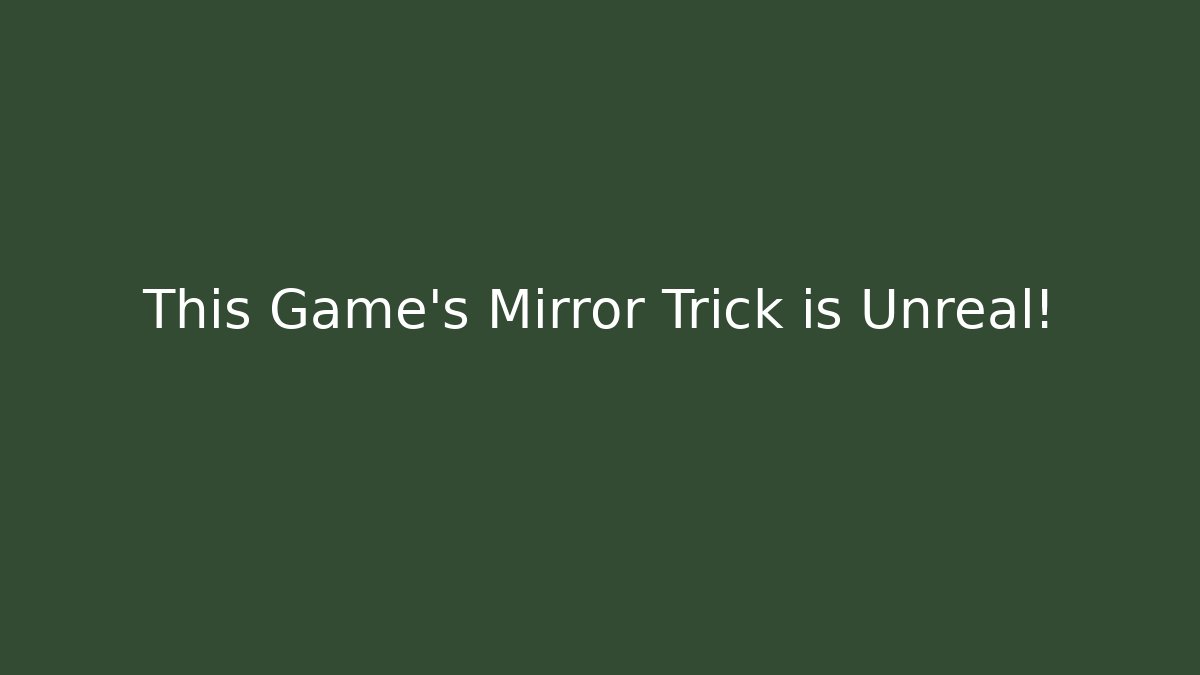 This Game's Mirror Trick is Unreal! - Critter Realm