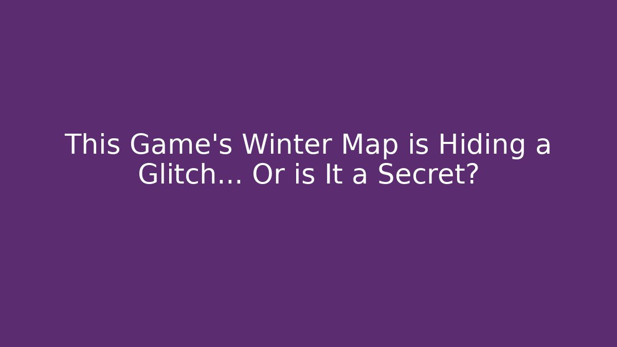 This Game's Winter Map is Hiding a Glitch… Or is It a Secret? - Critter Realm