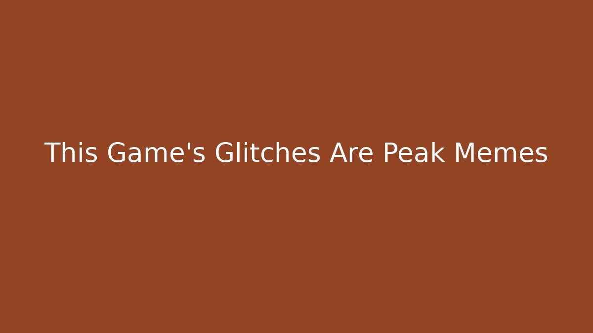This Game’s Glitches Are Peak Memes - Critter Realm